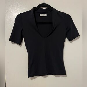 Babaton Elegant Black V-Neck Blouse